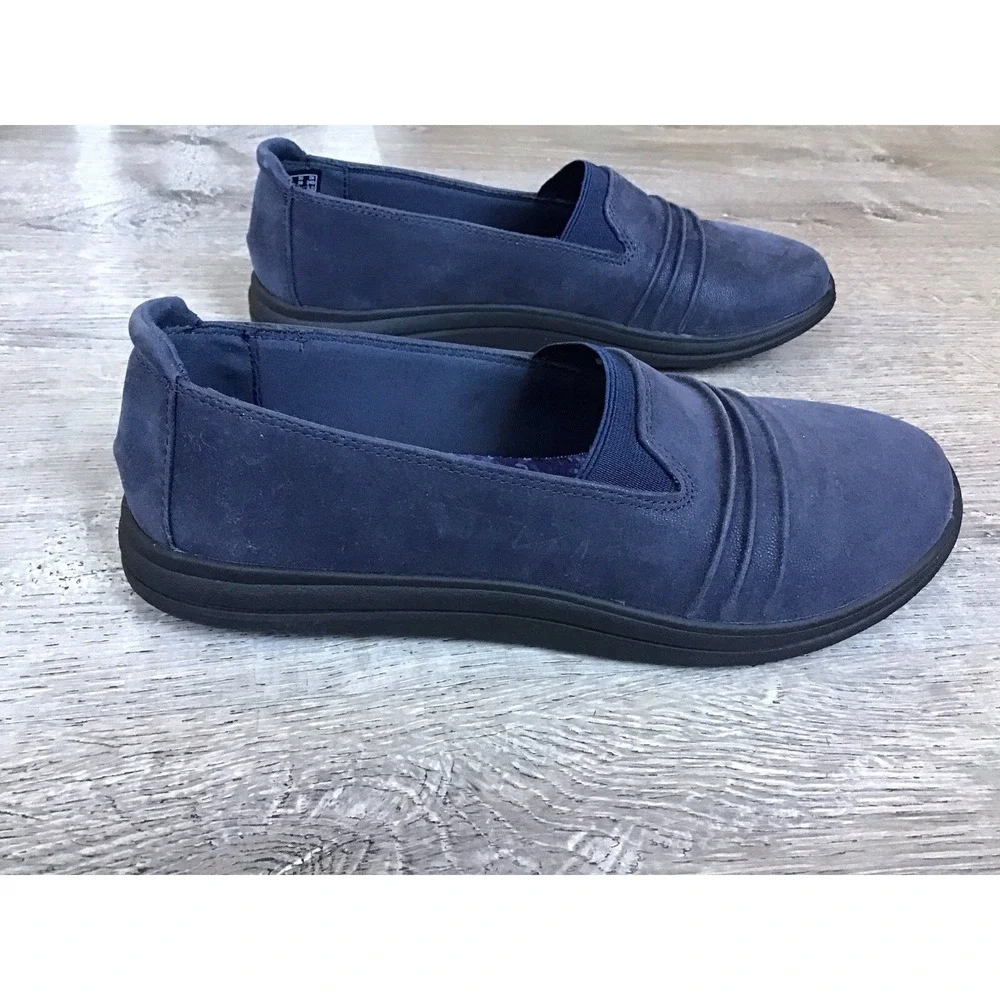 Clarks Shoes Womens 8 Wide Breeze Sol Slip On Comfort Shoes 26175260 Navy Marine